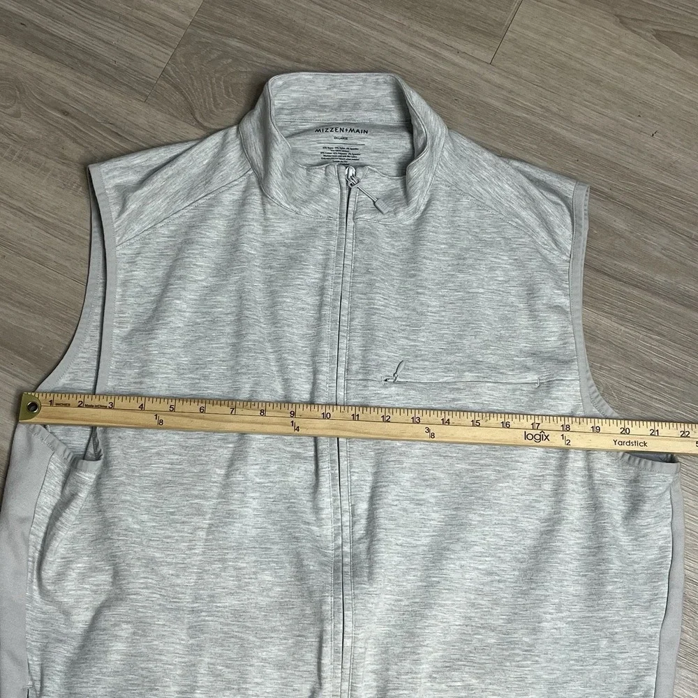 Mizzen Main Vest Men's 2X-Large Heather Gray Performance Full‎ Zip Golf